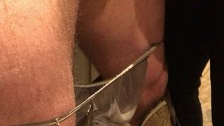hubby gets balls spanked wearing her panties