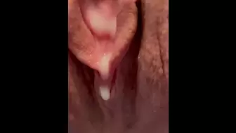 Doggystyle Fuck with Spunk Dripping Snatch Close up