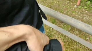 Stranger Brunette in the Public Park Accepts to Touch that Dong for $10. (Risky) PART one