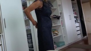 My ex-wife dresses to go to the party and comes home to her boss to fuck