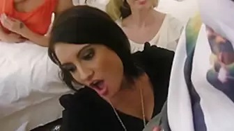 3 Horny Drunk Bitches Swallowing Prick Afterparty