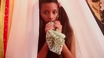 Little Lupe teasing and fingering twat