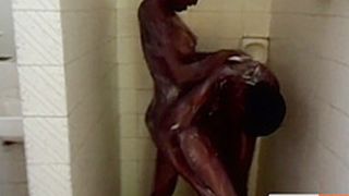 Bitch, you slutty! Real alluring lesbo shower fingering fuck