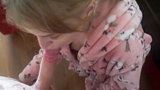 The Hubby Came Home From Work And Poked His Wifey In Doggy In The Kitchen. After Fine Sex, He Finished On Her Juicy Rear-End