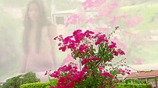 Petite Karin Strip And Masturbating Outside On Couch