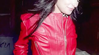 Public out casting sex in SELF PERSPECTIVE style with pantyhosed teenie