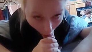 Thin Blonde Chick Does Regular Daily Oral Sex And Recieves Spunk On Her Face As A Reward