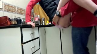My Best Friend fucking my ex-wife in the kitchen while i have to watch
