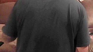 Horny Betty showing her gigantic breasts and twat fucking close up