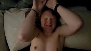 Blasting an Homemade Red-Head Ex-Wife's 34A Melons with Jizz Cums On