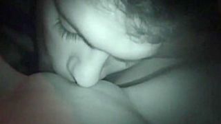 Skinny teeny licked out in night vision