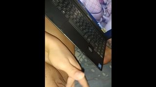 alone at home, I can't stay without a rod, I ejaculated my vagina to both penises fucking in porn