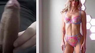 React: Nerdy Fitness Chick In A Alluring Lingerie Try On