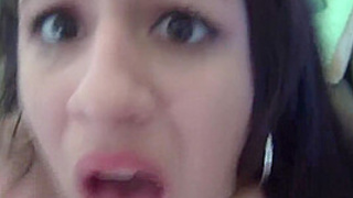 Sexy Hispanic so charming and slap on her face.