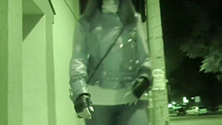 Jeny Smith goes in a club with simless transparent leggings. Teasing a stranger in public place