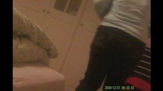 Hidden cam catches big butt wife stripping