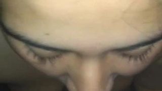 Latina Brunette Wife Sucks