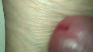 Cum on wife's feet