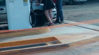 Exhibitionism in the gas station