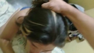 Brunette Latina Wife Sucks a Cock until Cum Explodes