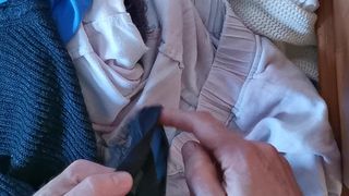 Wife's New Black Thong Examined and Sniffed