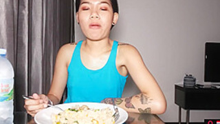 Tiny Asian amateurs teenie gf Namtam amateurs dinner and plowed