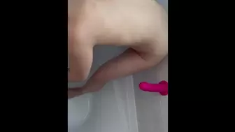 I put on with 2 suction cup dildos in my bathroom - Dazzlingfacegirl