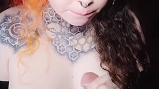 Felix Rae In Pierced Tattooed Huge Titty Goth Skank Point Of View Fuck With Cumshot