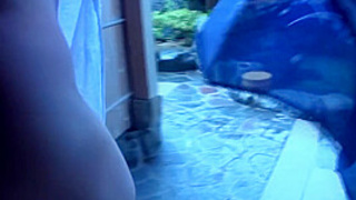 Pale and voluptuous cougar Oriental wifey onsen vacation