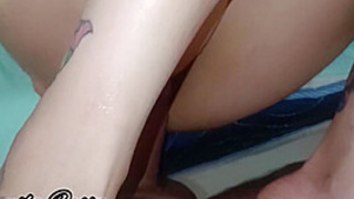 Spying On Her Friend Playing Alone And Stuck Her Penis In Her Booty