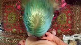 The Curvaceous Chick Likes To Rub The Spunk Over Her Gigantic Titties After Oral Sex. Point Of View Oral Sex