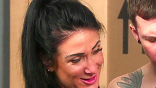 CFNM dom babes give group office HJ to the lucky lover