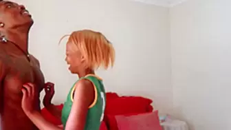 Small Blonde Black Waitress Enjoys Nigerian Humongous Dick