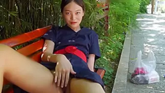 Beautiful Chinese Bitch Masturbating On Public