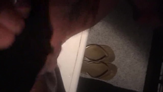 Wife’s toes curling squirting public balcony