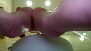 SELF PERSPECTIVE xxx movie of my girl's seemingly yummy bald cunt