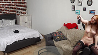 Filmed my slut on the couch and bed taking erotic naked pictures