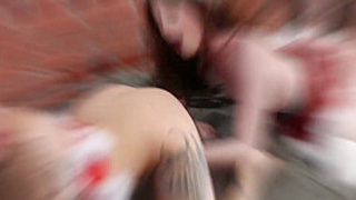 Teaching 2 horny babes a harsh lesson