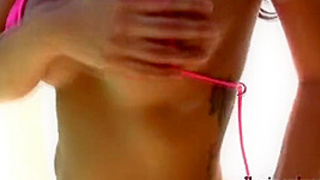 Justene's tiny pink bikini - Alluringvixens