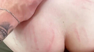 Butt nailed skank penetrated hard core by gigantic white rod