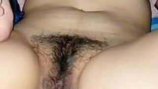 Asian Milf In Hairy Pussy Dildo