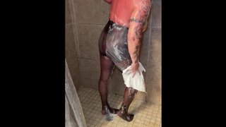 Another request filled, soapy, wet pantyhose. Full tape up on my onlyfans