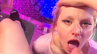 Best Pov Blowjob - Stepsister Is A Gagging Slut - Spit Bubbles - Sloppy Wet Blowjob