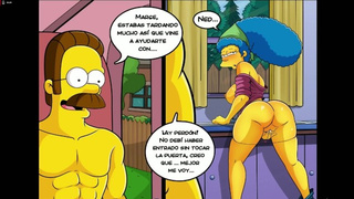 Marge Engaña a Su Esposo Con El Vecino Cuando No Está - Esposa Infiel - Los Simpsons