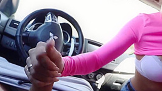 Babe Big Boobs Jerk Off Huge Cock - Closeup