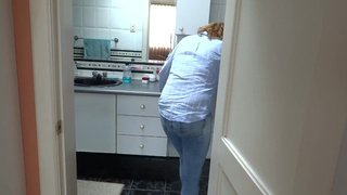 Attractive stepmom wears erotic lingerie to have sex with stepson