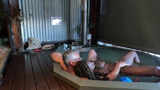 Sexcation Part 6 - African Milf gets her rear-end eaten and twat fingered in a sweet tub