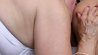Lesbian Grandma And Her Young Girlfriend Lick Each Other's Pussies And Assholes - MatureNL
