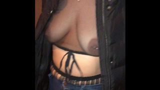 Wife see through Top going to the Adult Shop Romantic Depot