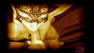 Classmate gives a Blowjob while her Parents are not at Home